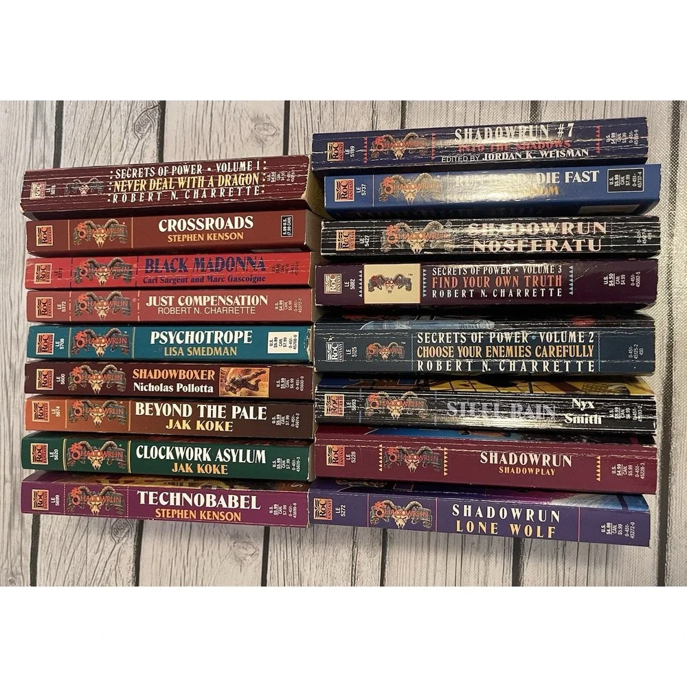 Shadowrun paperback novel lot of 17 vintage 1990s